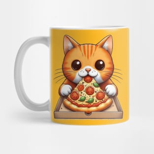 Cat Eating Pizza Mug